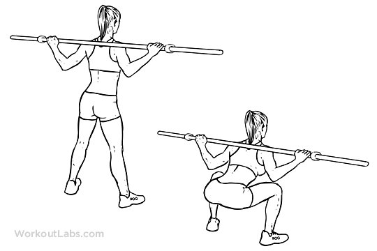 Wide stance barbell squat