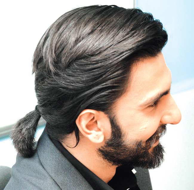 Ranveer Singh long layers with ponytail - Ranveer Singh hairstyle 2021