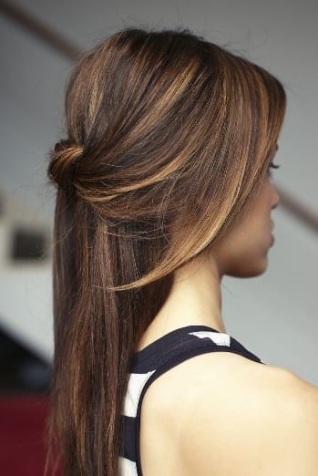 ladies hairstyle 2019 half up tie knot - ladies hairstyle 2019