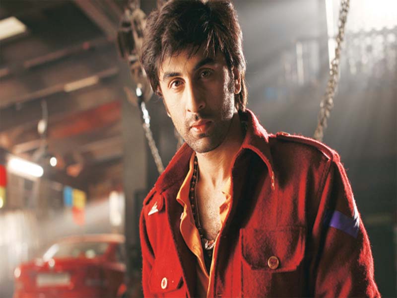 Ranbir in red shirt showing his short messy hair - Ranbir Kapoor new hair look 