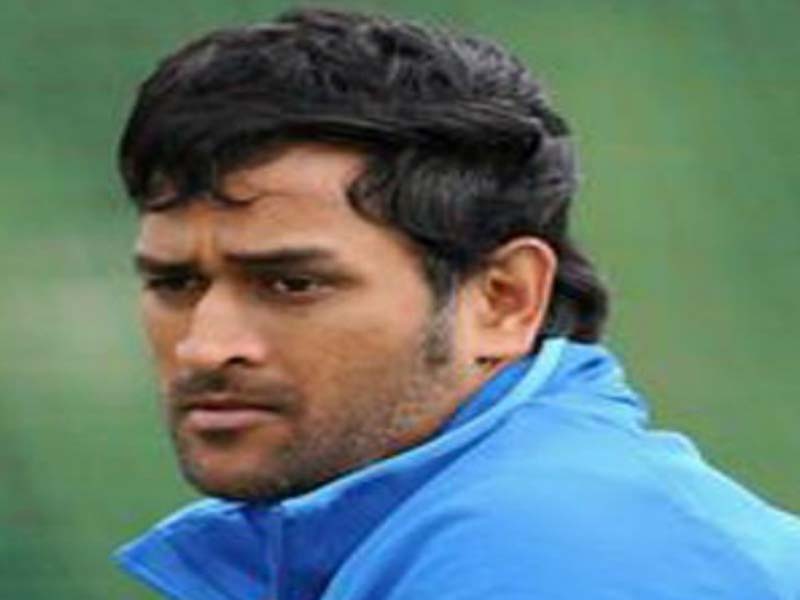 MS Dhoni in blue jacket - hairstyles of MS Dhoni