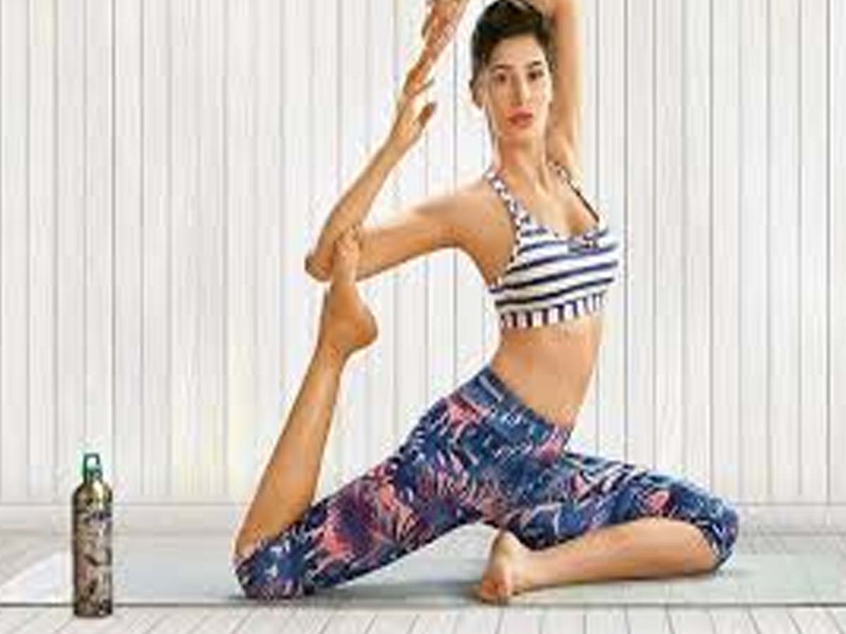 Nargis Fakhri Indian Celebrities doing Yoga