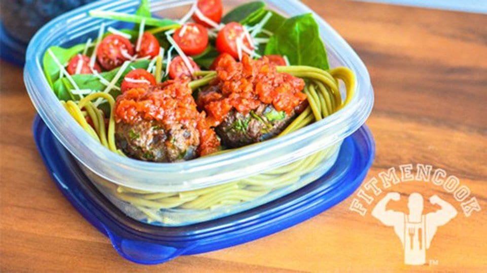 Spinach Meatball Pasta - Dinner for Bodybuilding