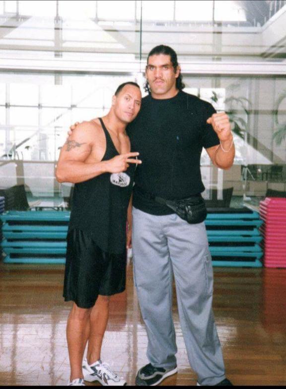 great khali early photos with The Rock