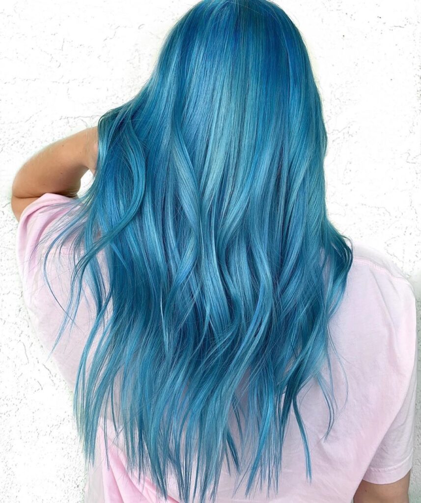 vibrant light blue hair dye