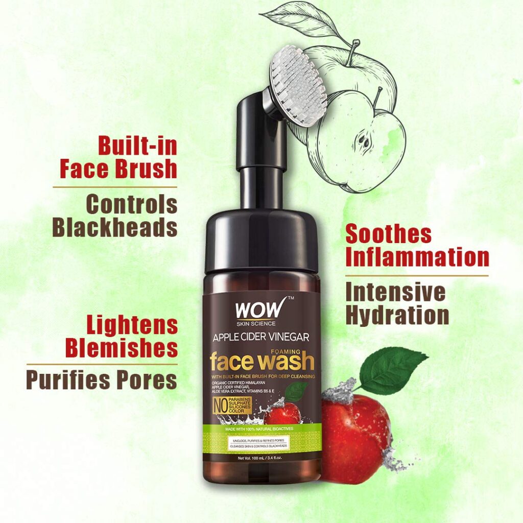 WOW Skin Science Apple Cider Vinegar Foaming Face Wash - Best Organic Face Wash