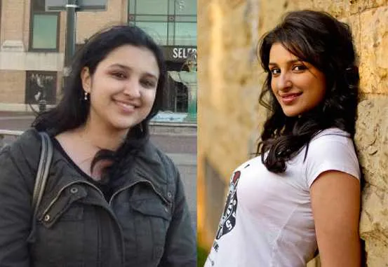 weight loss before and after phots of Pareeneti Chopra - Fat to Fit Actress