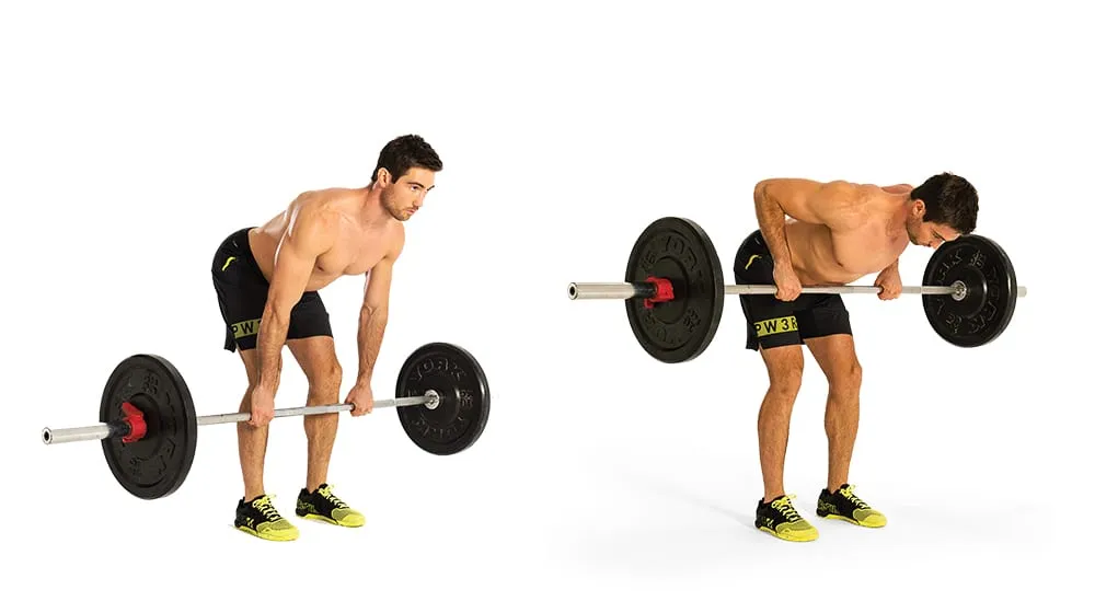 Bent over barbell row