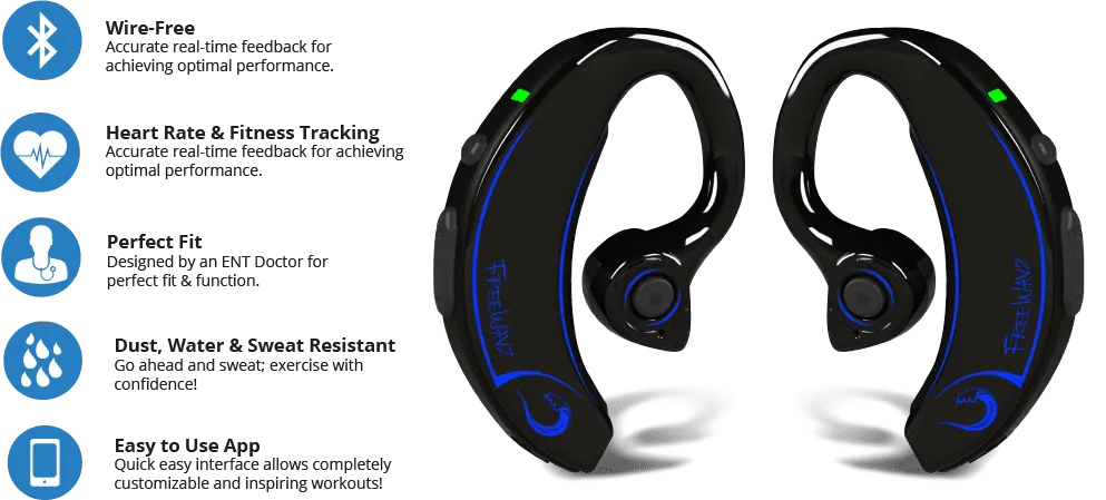 FreeWavz Bluetooth Earbuds Heart Rate Monitors