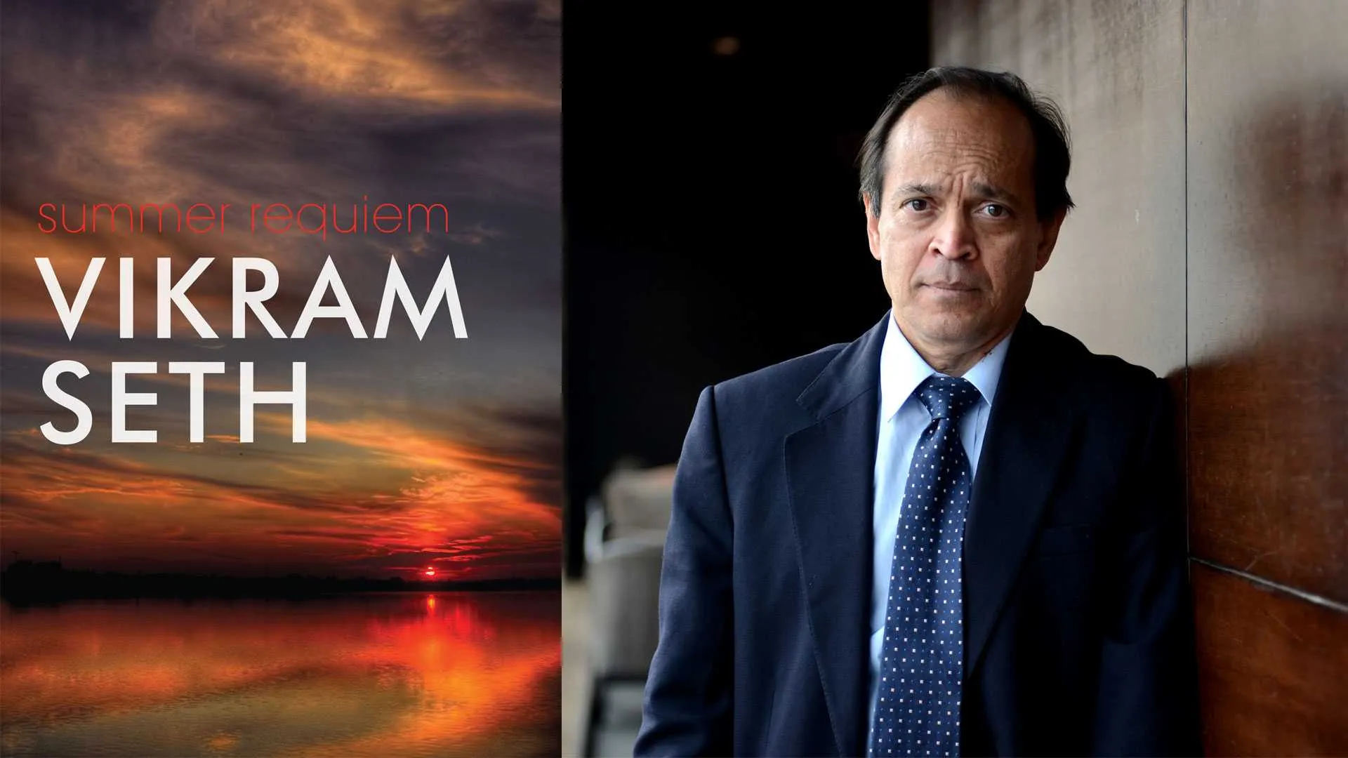Vikram Seth standing in blue suit Vikram Seth standing in blue suit - gay fashion designers india