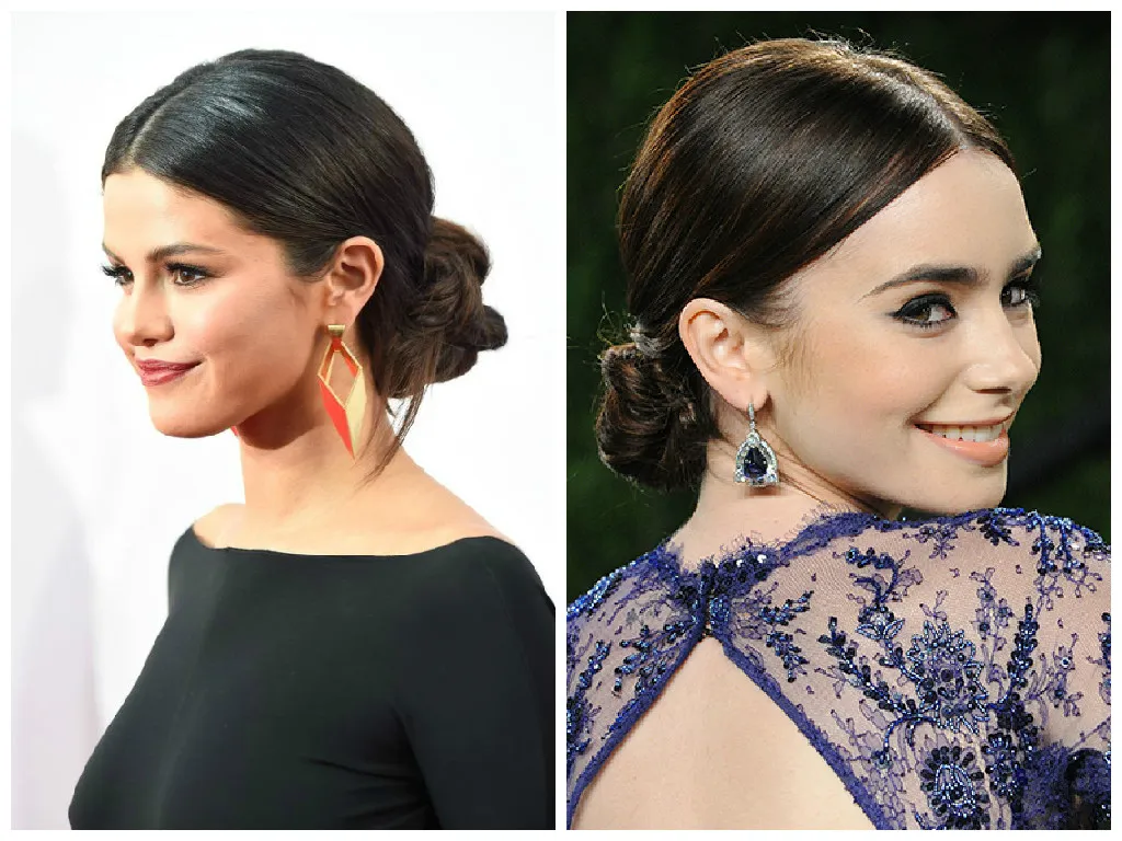 2 girls showing the side and back view of her Center Parted Bun 2 girls showing the side and back view of her Center Parted Bun - Bun hairstyles for women
