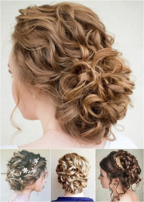 Girls showing the back view of her Curly Updos Girls showing the back view of her Curly Updos - Bridal hairstyles