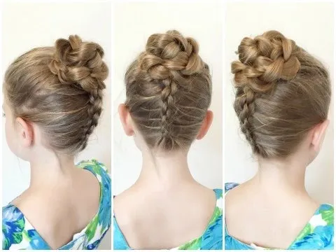 A girl showing her Flower Accented Bun A girl showing her Flower Accented Bun - bridal hairstyles