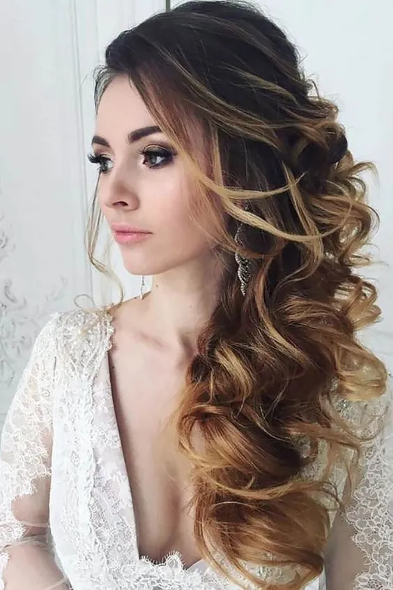 A girl in white deep neck dress posing for camera and showing the side view of her Lengthy Down-Do hairstyle A girl in white deep neck dress posing for camera and showing the side view of her Lengthy Down-Do hairstyle - hairstyles for long hair