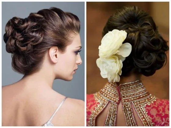 2 girls shpowing the back views of their Ringlet Buns 2 girls shpowing the back views of their Ringlet Buns - Indian bridal hairstyles