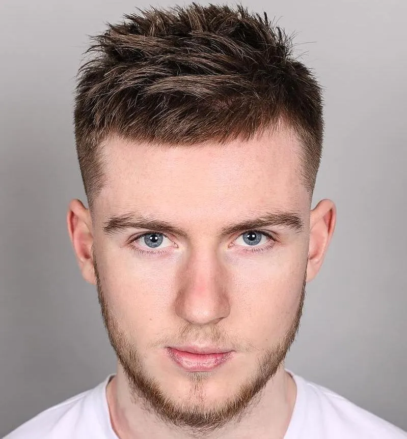 A man in white t-shirt showing his Thick Spikes Hairstyle A man in white t-shirt showing his Thick Spikes Hairstyle - hairstyles for Men 2022
