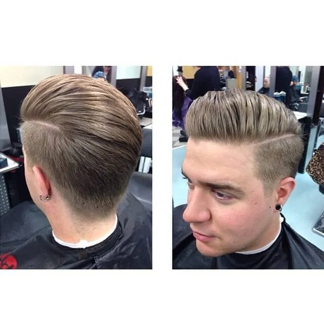 A man in showing the side view of his Undercut Quiff Hairstyle A man in showing the side view of his Undercut Quiff Hairstyle - hairstyles for Men 2022