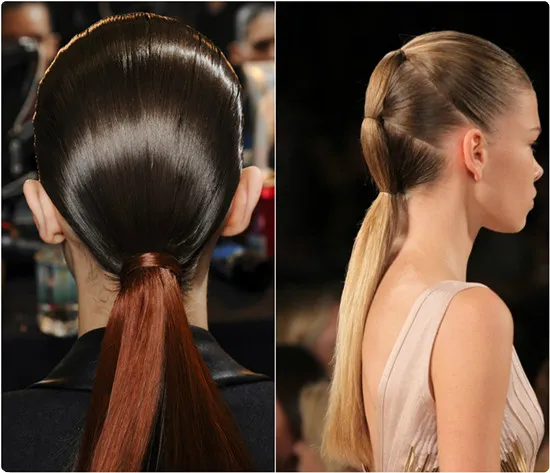 2 woman showing the back and side view of their Dry Ponytail 2 woman showing the back and side view of their Dry Ponytail - long hair hairstyle ideas