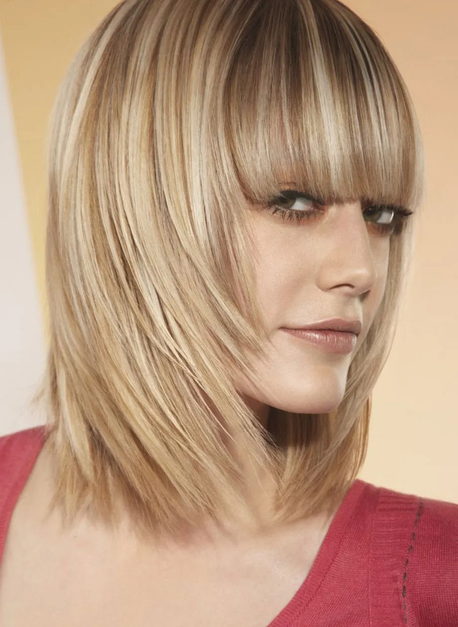 Woman in pink round neck top and Feather Fringe hairstyle Woman in pink round neck top and Feather Fringe hairstyle - long hair hairstyle ideas