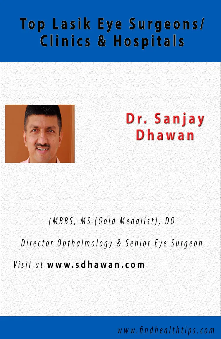 List of Best Lasik Surgery Hospitals/Clinics in Delhi 2 Sanjay Dhawan Lasik Eye Surgeons