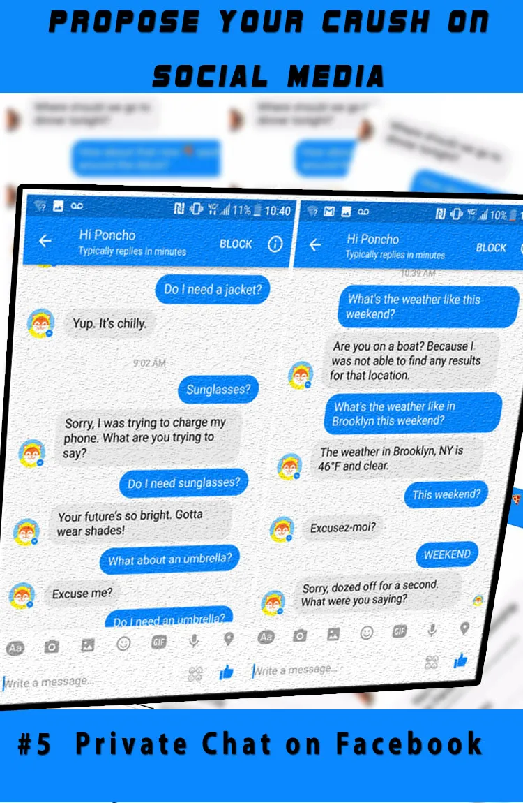 private chat facebook propose crush on social media