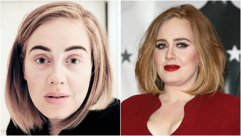 Adele without makeup and with makeup photos Adele without makeup and with makeup photos - hollywood actress without makeup photos