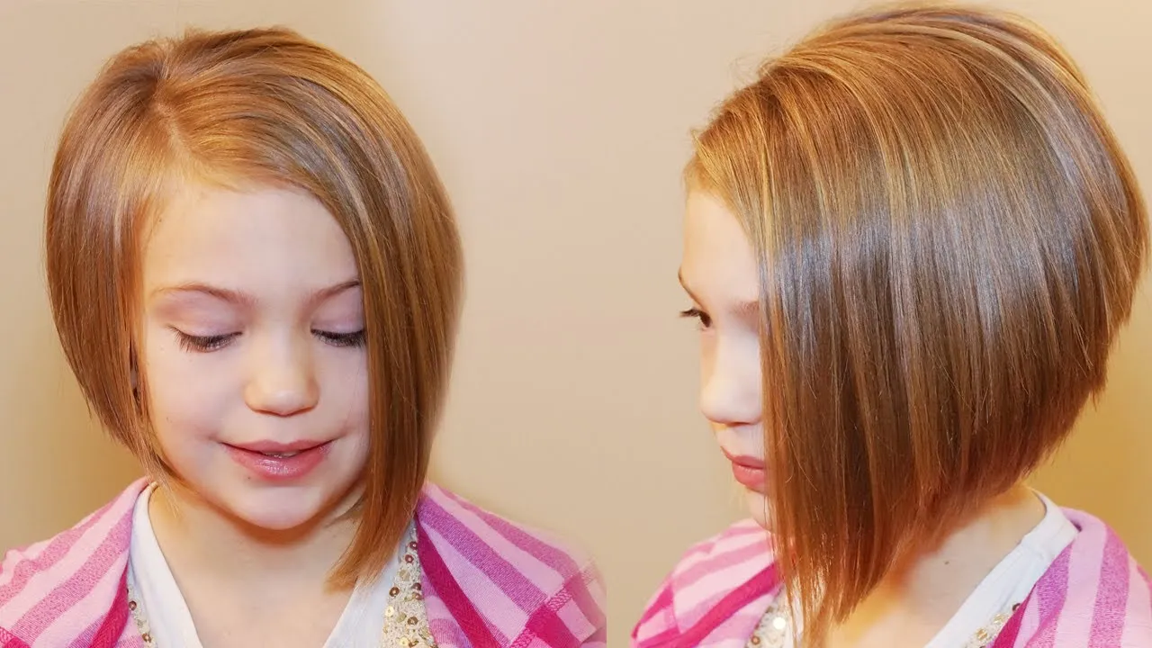 a girl in multi color dress showing the front and side view of her Asymmetrical bob with highlights a girl in multi color dress showing the front and side view of her Asymmetrical bob with highlights -haircuts and hairstyle for Teenage Girls