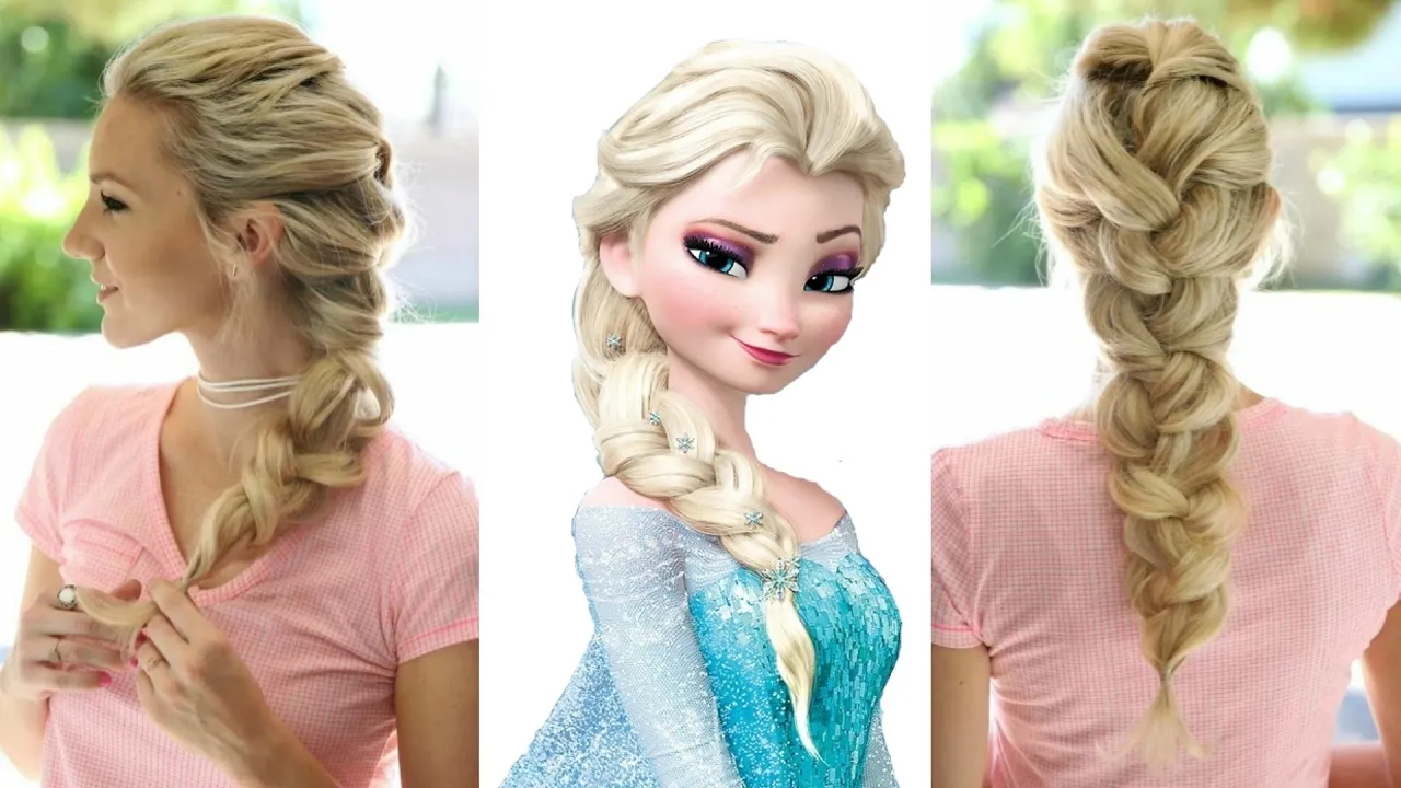 A girl in pink top showing the side and back view of her Frozen inspired braid haircut A girl in pink top showing the side and back view of her Frozen inspired braid haircut - haircut for Teenage Girls