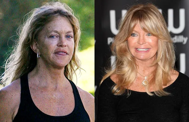 Goldie Hawn without makeup and with makeup photos Goldie Hawn without makeup and with makeup photos - hollywood actress no makeup photos