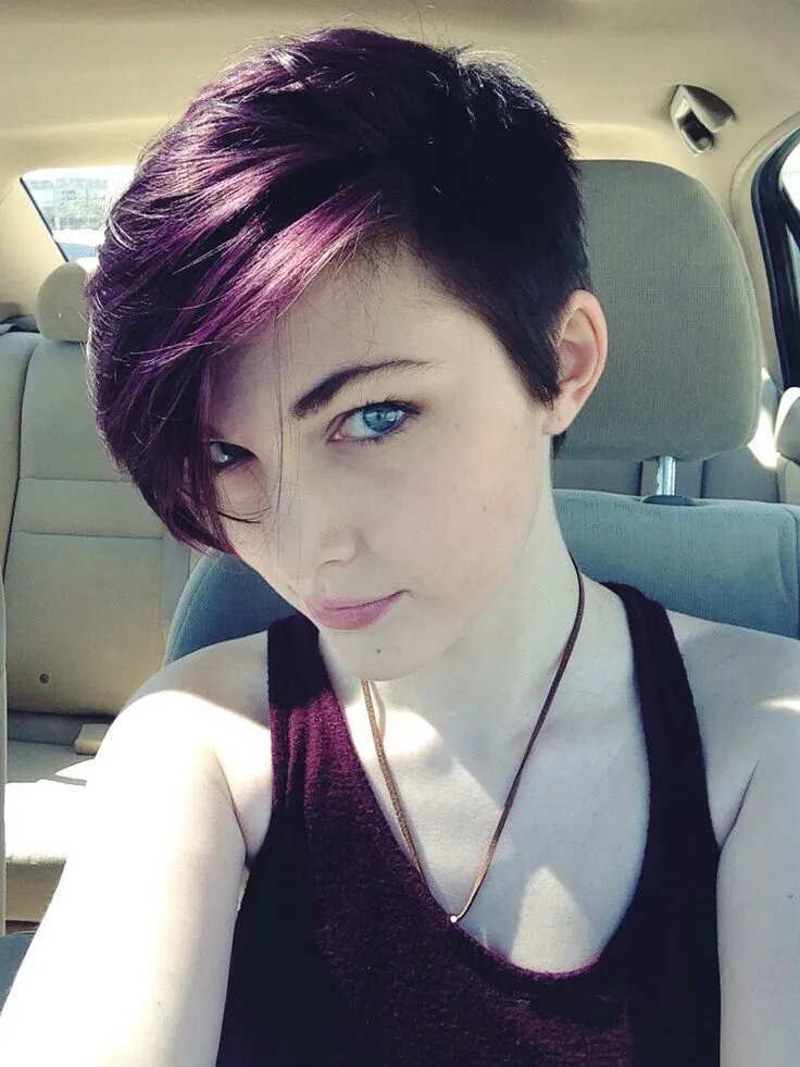 Purple Colored Short Hairstyle for Women Purple Colored Short Hairstyle for Women