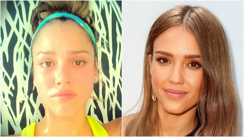 Jessica Alba with makeup and without makeup photos Jessica Alba with makeup and without makeup photos - hollywood actress no makeup photos