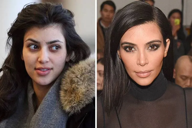 Kim Kardarshian with makeup and without makeup photos Kim Kardarshian with makeup and without makeup photos - hollywood actress no makeup photos