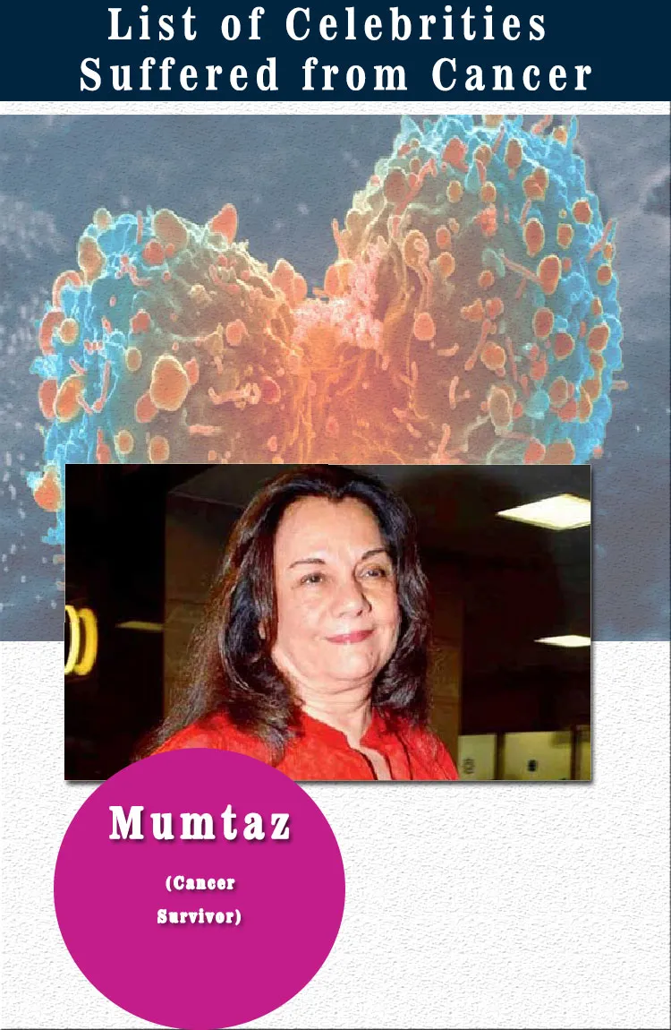 List of Famous Indian Celebrities Suffering (or Suffered) Due to Cancer - Updated 8 mumtaz celebrities suffered from cancer