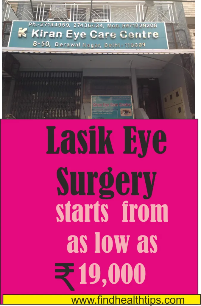 lasik eye surgery cost Center For Kiran Eye Centre Delhi