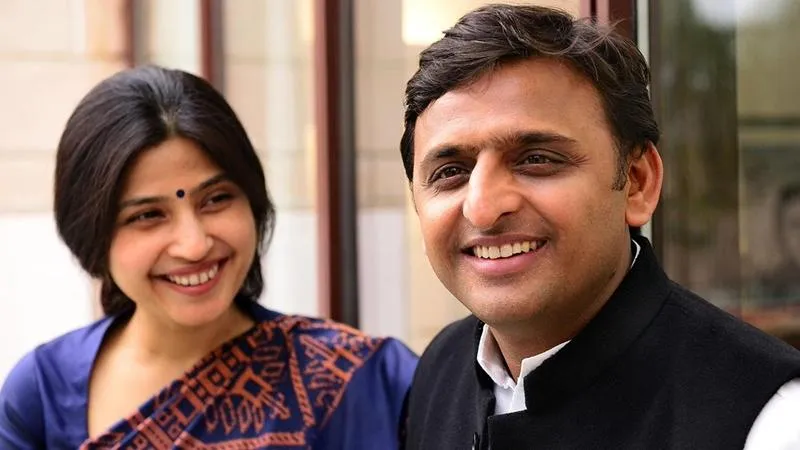 10 Most Beautiful Wives of Indian Politicians 7 Akhilesh and Dimple Yadav beautiful wife of Indian politician
