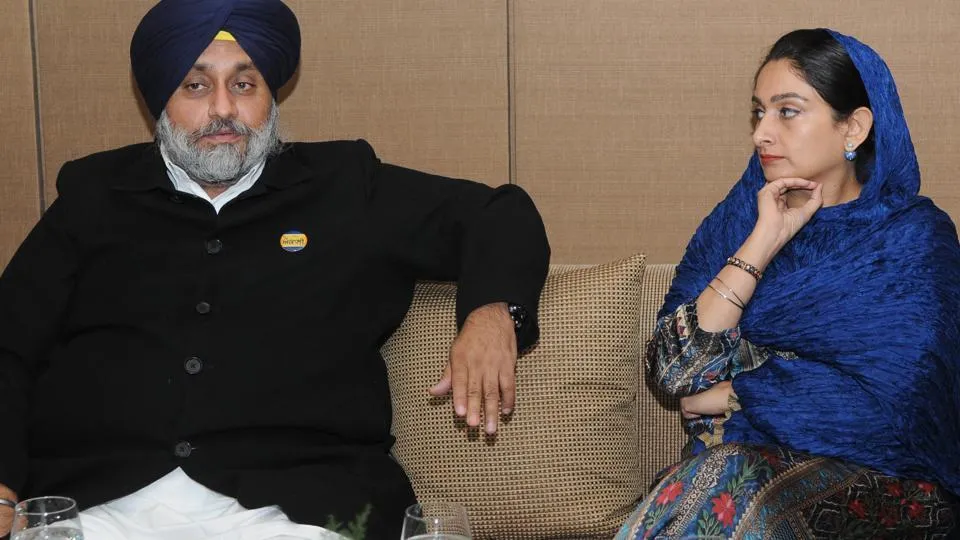 10 Most Beautiful Wives of Indian Politicians 8 Sukhbir and Hasrimat beautiful wife of Indian politician