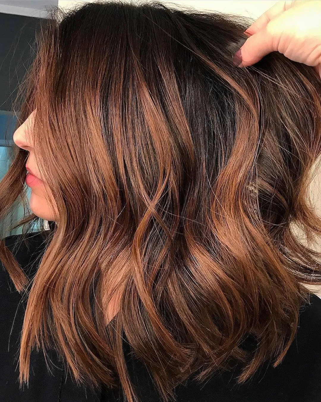 dark brown hair with highlights dark brown hair with highlights