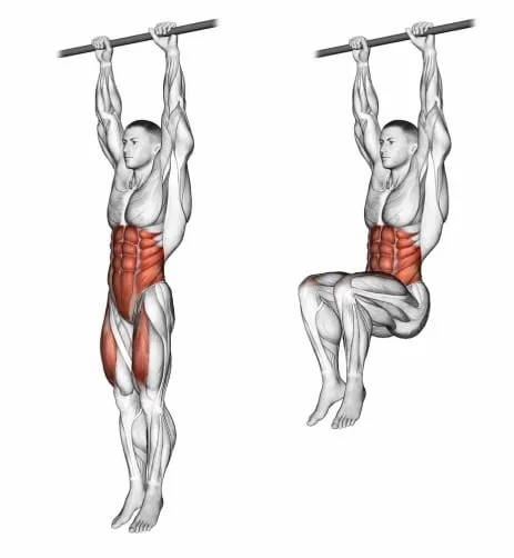 Hanging leg raise pull up exercise - Six pack abs workout Hanging leg raise pull up exercise - Six pack abs workout