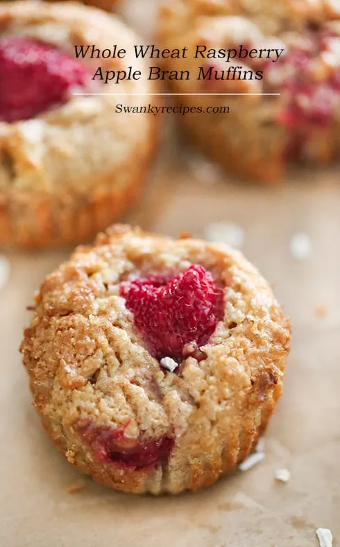 Whole Wheat Raspberry Apple Bran Muffins - healthy bodybuilding snacks Whole Wheat Raspberry Apple Bran Muffins - healthy bodybuilding snacks
