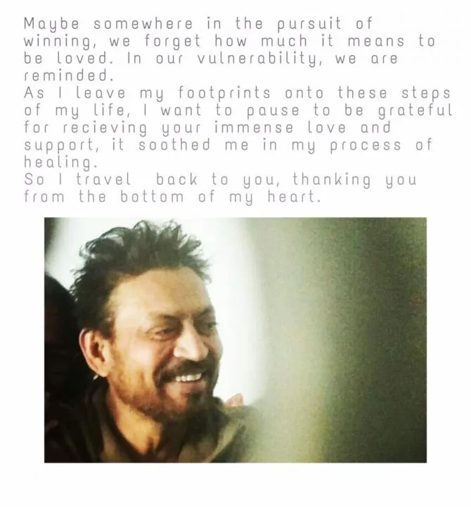 “Your Wishes and Prayers means a lot” – Irfan Khan