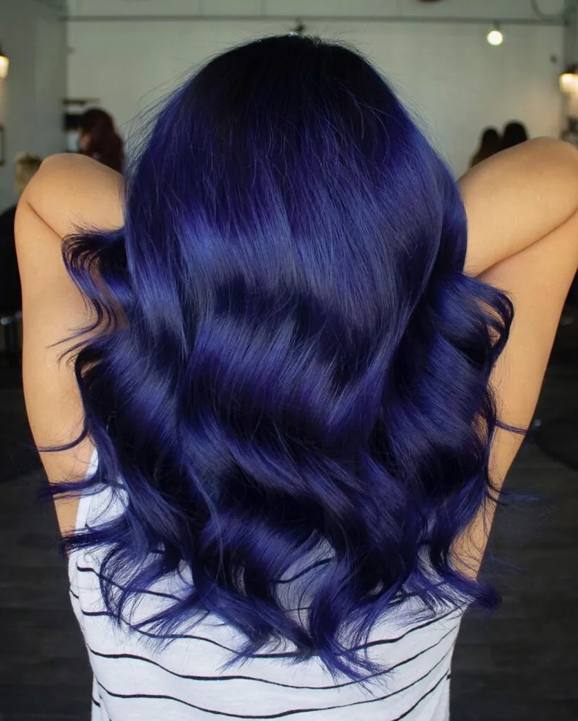 Gorgeous Blue Hair Color Ideas - Inspired by the Instagrammers 9 Navy Hair with Back Pose - Gorgeous Blue Hair Color Ideas