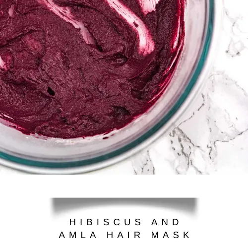 Hibiscus and amla powder mixed in a bowl - hair fall control