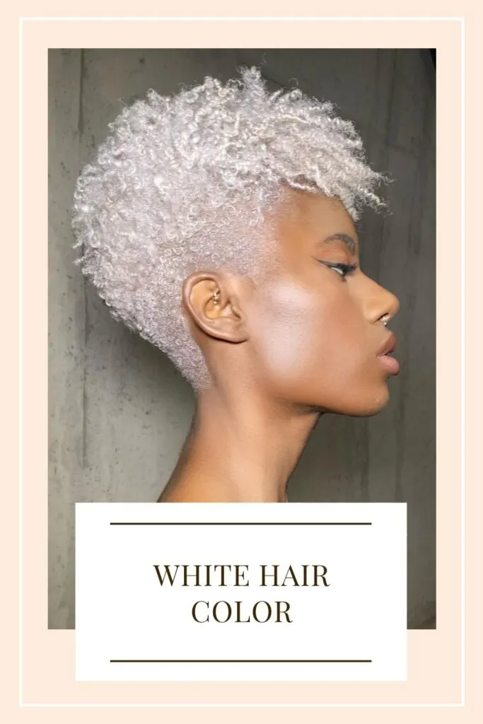 A women is showing her short hairstyle with White Hair Color - hair color for women