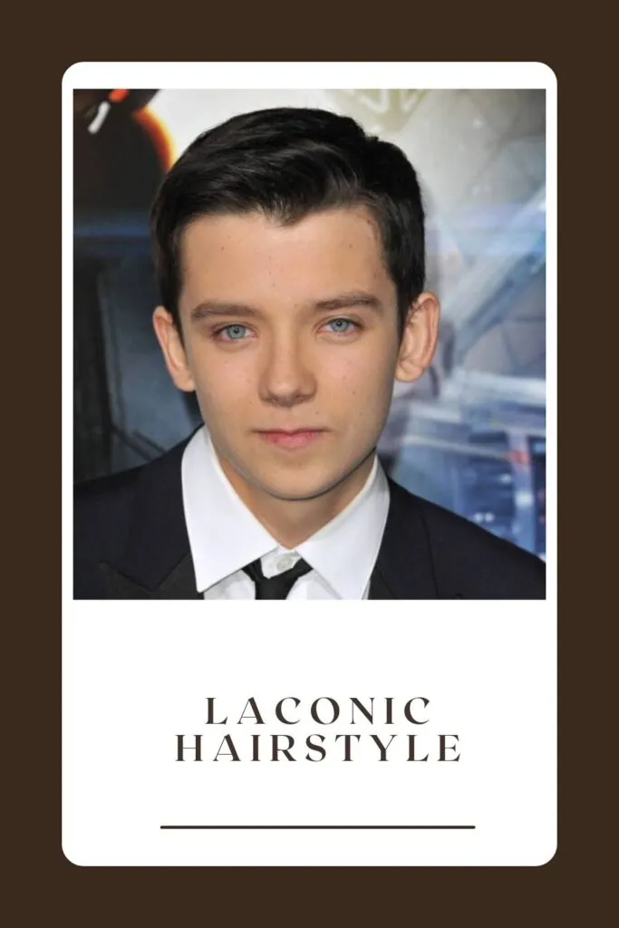 A boy is showing his Laconic hairstyle - haircuts for school boy