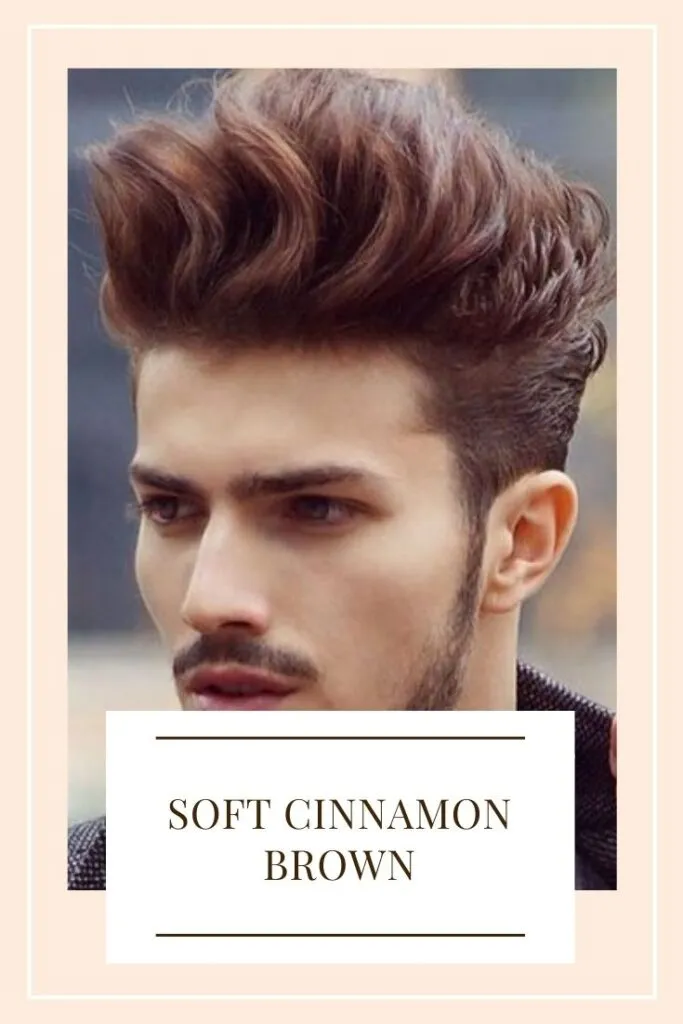 A boy in Soft Cinnamon Brown hair color - trending hair color for men