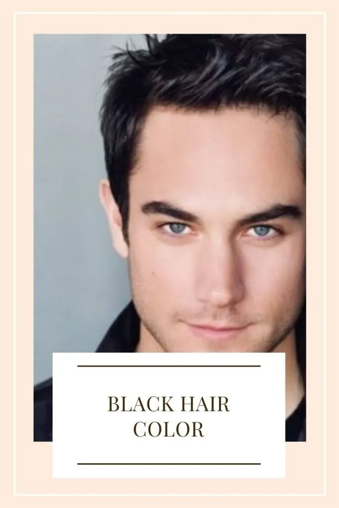 A boy with blue eyes showing off his Black hair color - hair color 2021