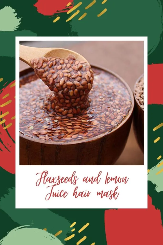 Flaxseeds dip in Lemon Juice in a wood bowl Flaxseeds dip in Lemon Juice in a wood bowl - best hair mask for hair growth in India