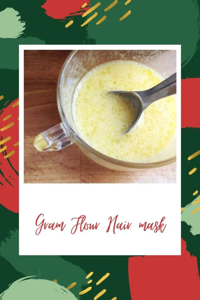 Gram flour mixed with almond powder and egg white Gram flour mixed with almond powder and egg white - hair mask homemade