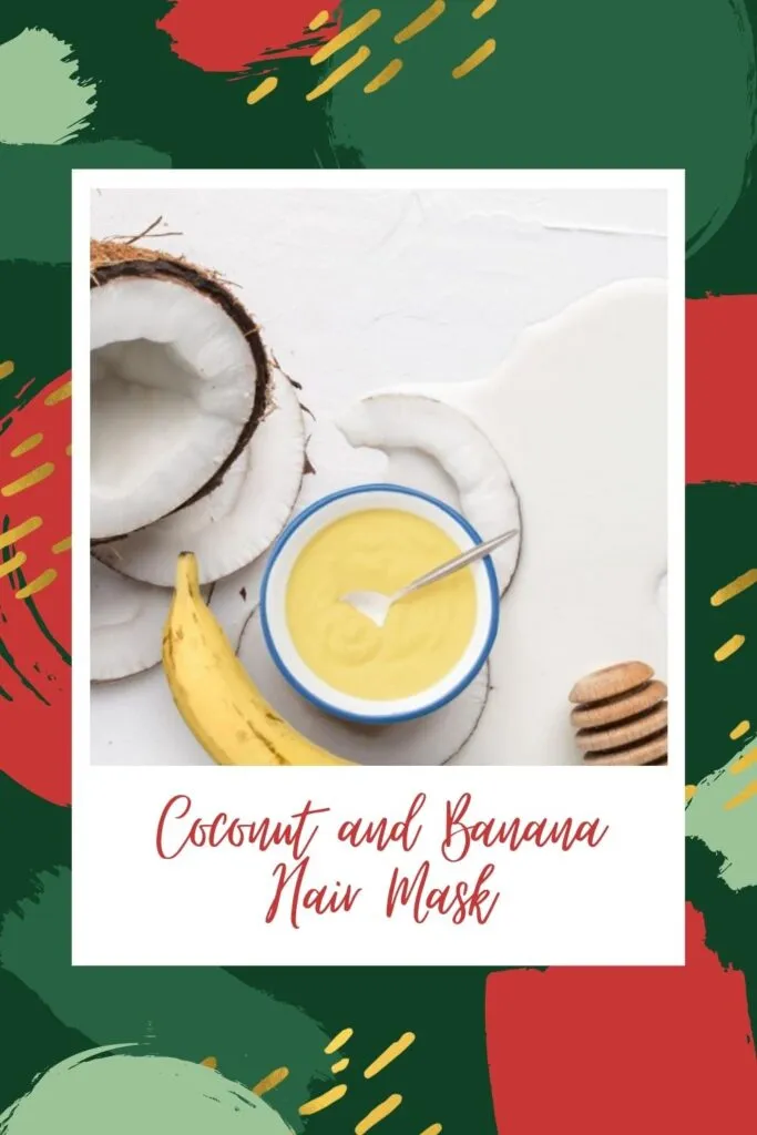 Coconut and Banana mixed in a blue and white bowl Coconut and Banana mixed in a blue and white bowl - best homemade hair mask for hair growth