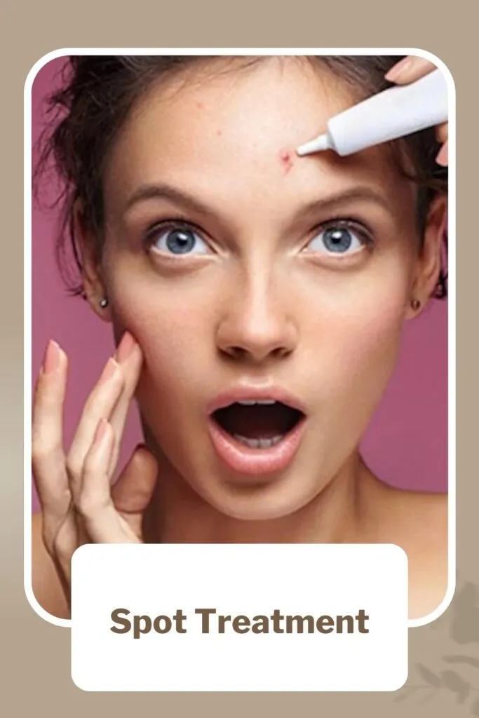 A girl is applying ointment on her acne A girl is applying ointment on her acne - lip care routine